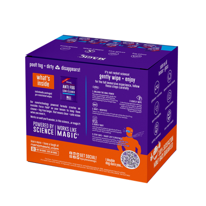 Anti Fog + Lens Cleaner 100pk Wipes [6ct/case]