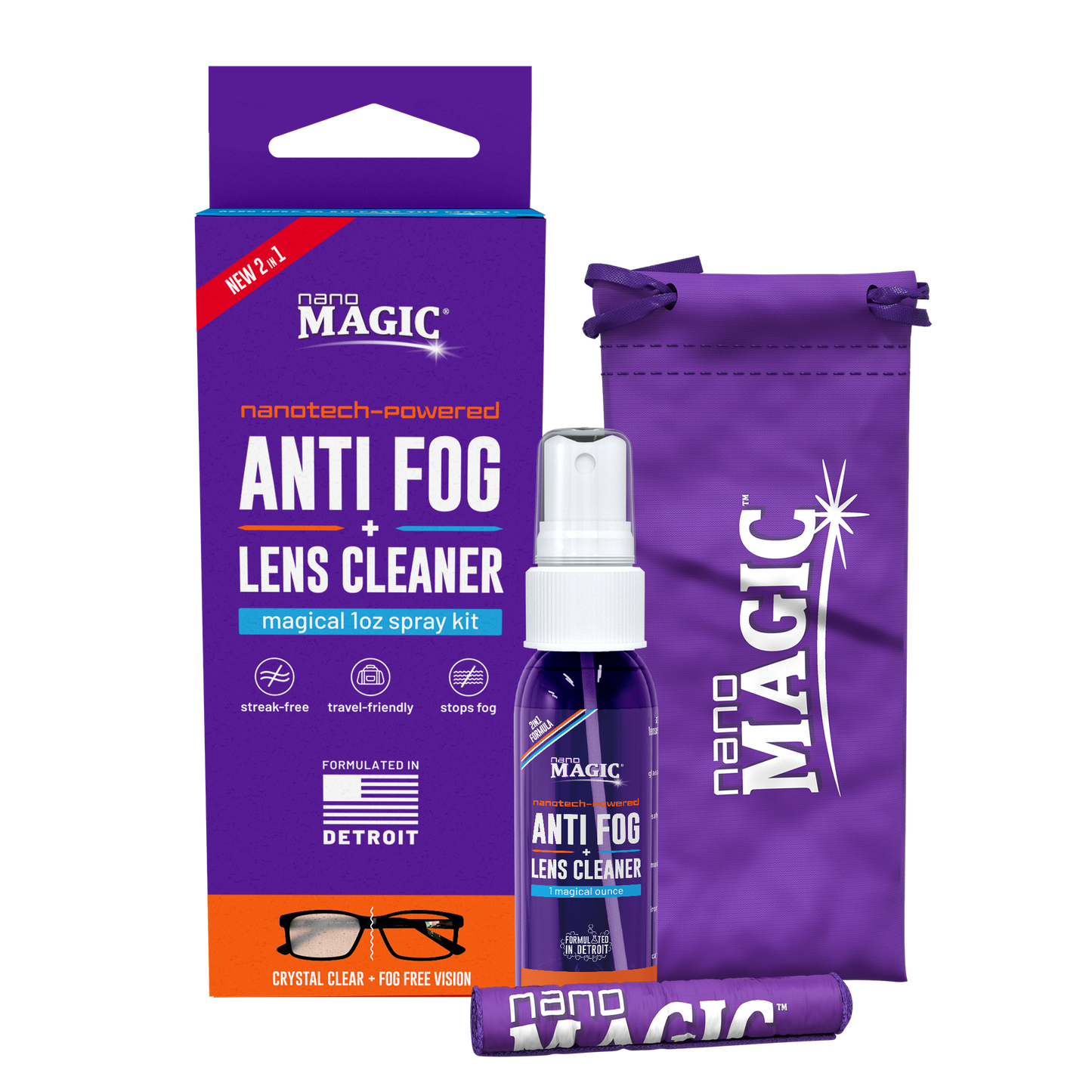 Anti Fog + Lens Cleaner 1oz Kit [50ct/case]