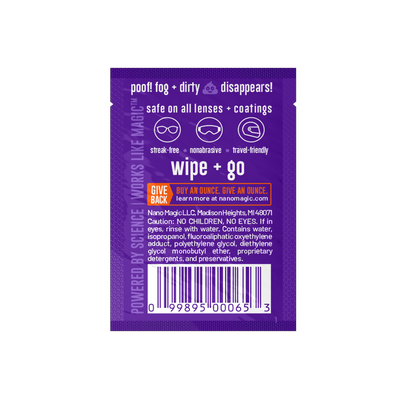 Anti Fog + Lens Cleaner 100pk Wipes [6ct/case]